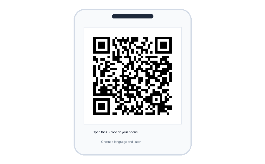 QR code access to Interpreter24 captions on a phone